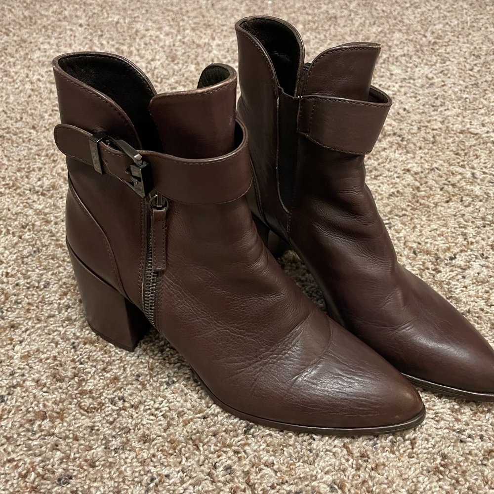 Stuart Weitzman Brown Leather Ankle Boots